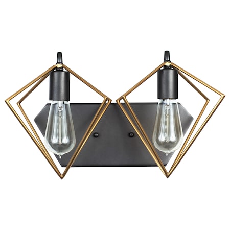 Varaluz Metropolis 2-Lt Bath Fixture - Antique Gold/Rustic Bronze 261B02AGRB